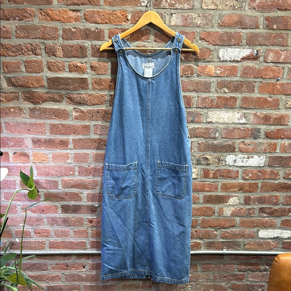 Denim Maxi Dress Dress with Pockets
